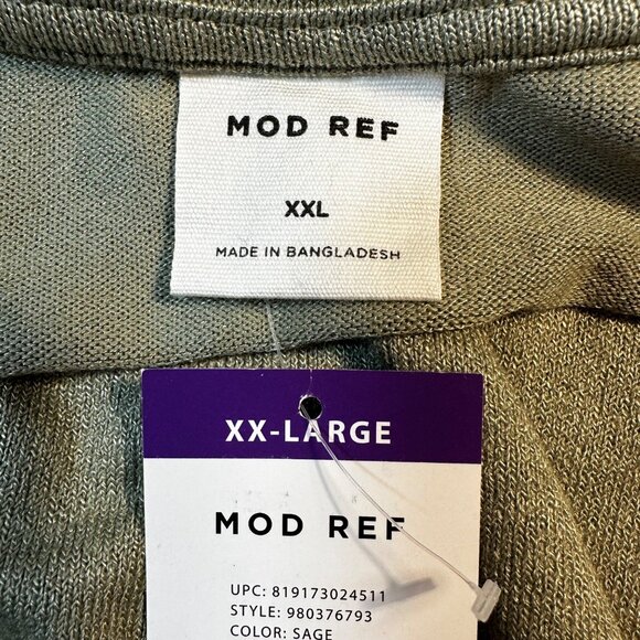 Mod Ref Women's V-Neck Top XXL Sage Rayon/Polyester/Spandex - Picture 3 of 8